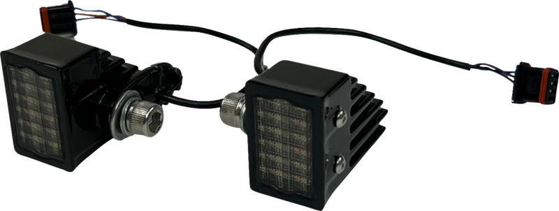 CUSTOM DYNAMICS Performance LED Front Turn Signals - Gloss Black - White/Amber