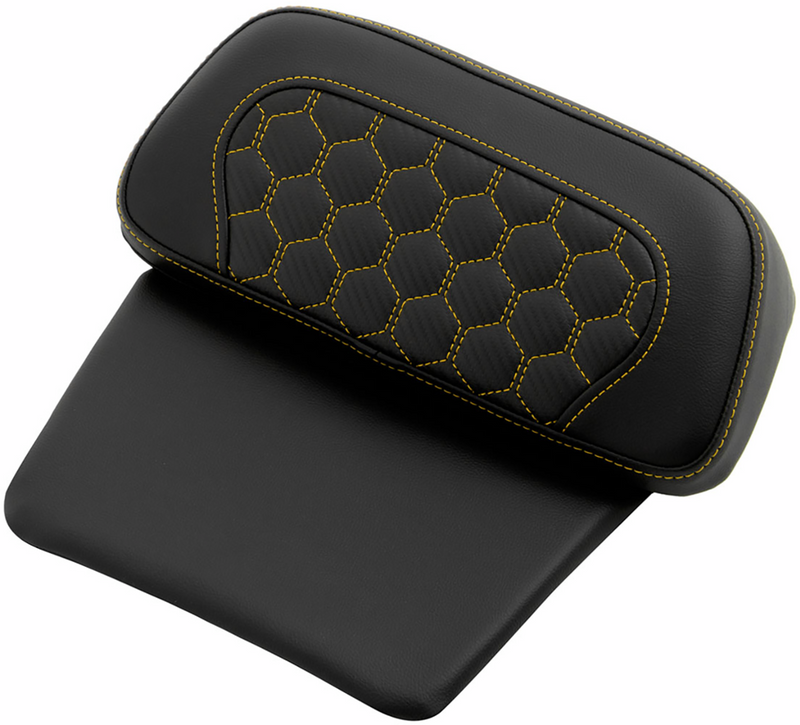 SADDLEMEN Chopped Tour Pack Pad - Honeycomb - Gold Stitching -  '14-'24 TOURING