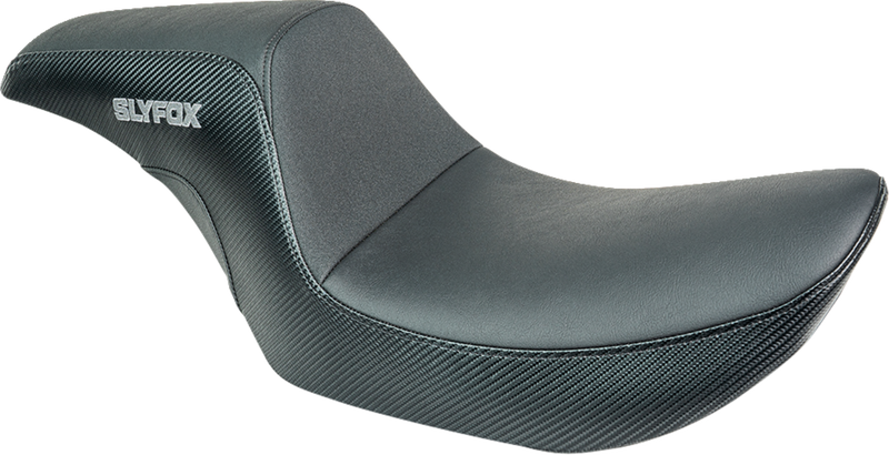 SLYFOX Drifter Seat - Gray Logo - Black Vinyl - Smooth - FXR '82-'00 SlyFox4681B