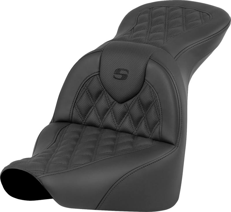 SADDLEMEN RoadSofa Seat - Lattice Stitch - without Driver Backrest - Softail '18-'24