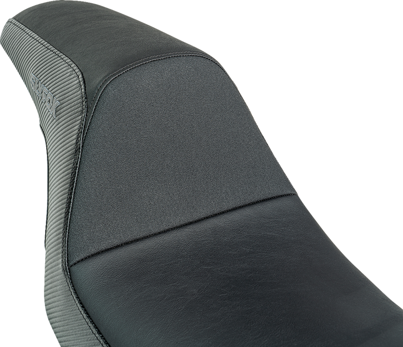 SLYFOX Drifter Seat - Gray Logo - Black Vinyl - Smooth - FXR '82-'00 SlyFox4681B