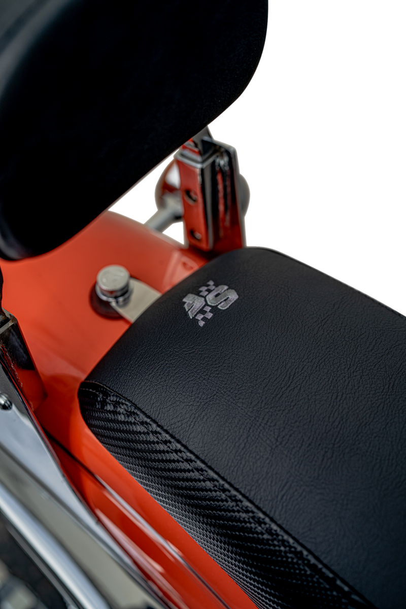 SLYFOX Drifter Seat - Gray Logo - Black Vinyl - Smooth - FXR '82-'00 SlyFox4681B