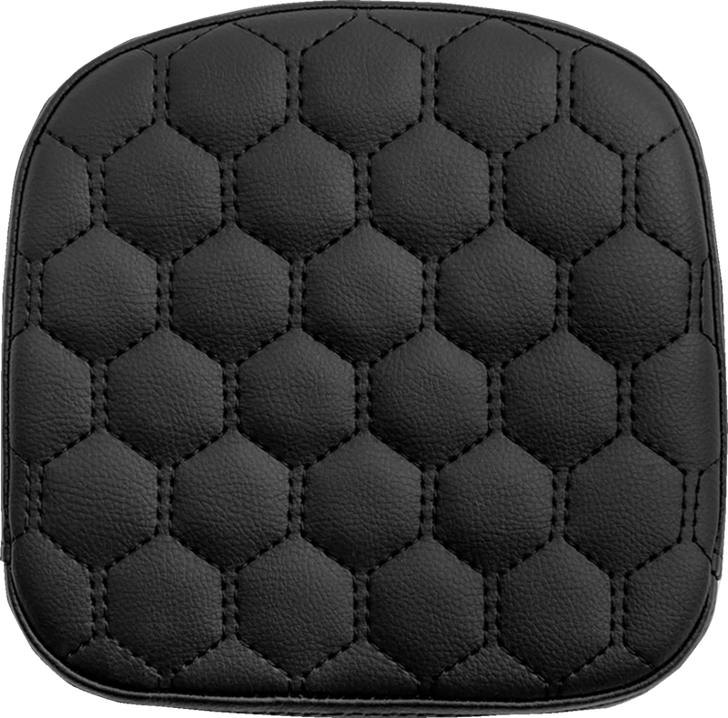 SADDLEMEN Sissy Bar Pad - Honeycomb - Black Stitching