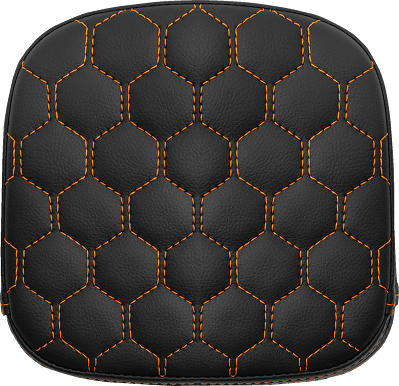 SADDLEMEN Sissy Bar Pad - Honeycomb - Orange Stitching
