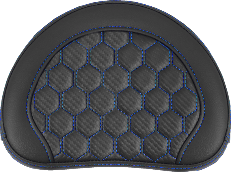 SADDLEMEN RoadSofa* Sissy Bar Pad - Honeycomb - Blue Stitching