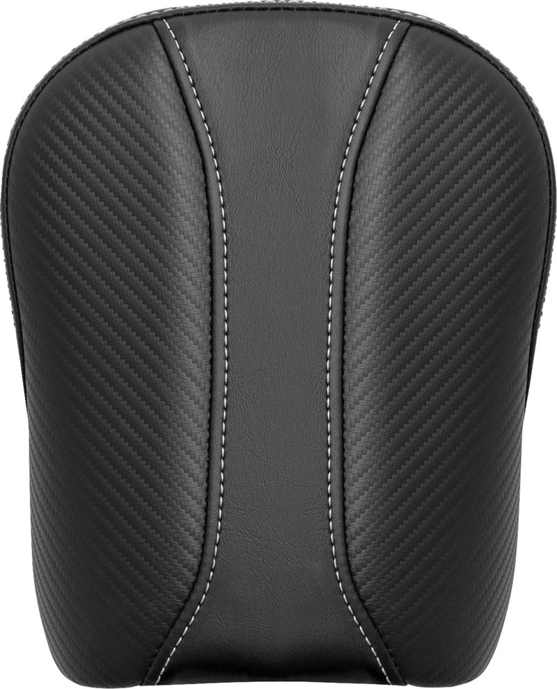 SADDLEMEN Pillion Pad - Dominator  Black Carbon Fiber w/ Gray Stitching- '04-'22 SPORTSTER