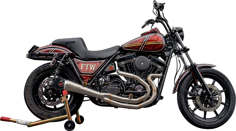 SLYFOX Drifter Seat - Black Logo - Black Vinyl - Smooth - FXR '82-'00 SlyFox4681A