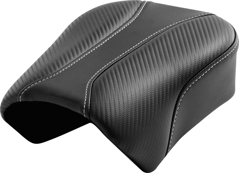 SADDLEMEN Pillion Pad - Dominator  Black Carbon Fiber w/ Gray Stitching- '04-'22 SPORTSTER