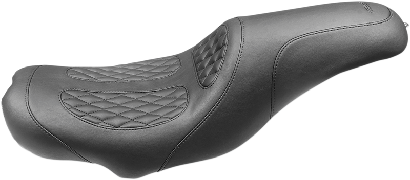 MUSTANG Dave Perewitz Signature Series Fastback 2-Up Seat for Yaffe Tank - Black - Touring '08-'21