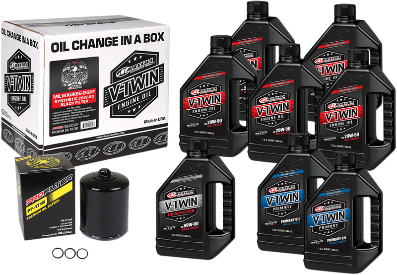 MAXIMA RACING OIL - M8 Synthetic 20W-50 Oil Change Kit - Black Filter