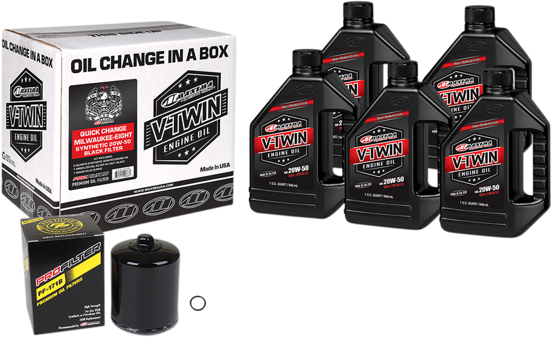 MAXIMA RACING OIL - M8 Synthetic 20W-50 Oil Change Kit - Black Filter