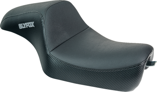 SLYFOX Drifter Seat - Gray Logo - Black Vinyl w/ Slipstop - Carbon Fiber - XL '04-'22 4684B-slyfox