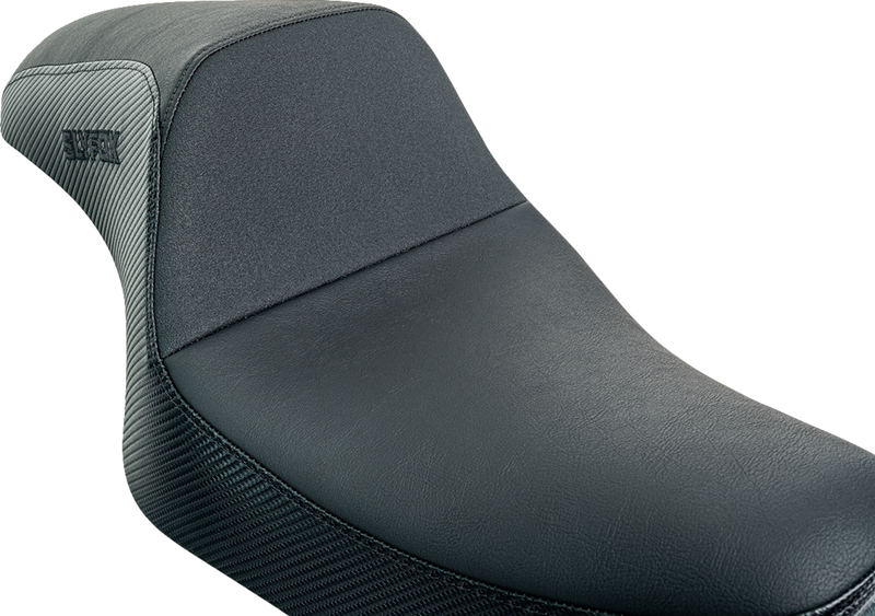 SLYFOX Drifter Seat - Black Logo - Black Vinyl w/ Slipstop - Carbon Fiber - XL '04-'22 4684A-slyfox