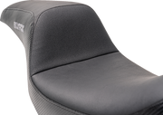 SLYFOX Drifter Seat - Gray Logo - Black Vinyl w/ Slipstop - Carbon Fiber - Dyna '96-'03 4883B-slyfox