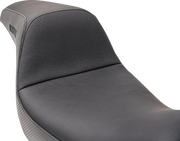 SLYFOX Drifter Seat - Black Logo - Black Vinyl w/ Slipstop - Carbon Fiber - Dyna '96-'03 4683A-slyfox