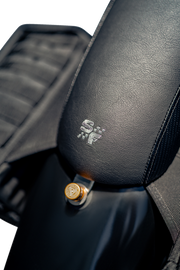 SLYFOX Drifter Seat - Gray Logo - Black Vinyl w/ Slipstop - Carbon Fiber - XL '04-'22 4684B-slyfox