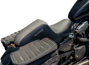 SLYFOX Drifter Seat - Black Logo - Black Vinyl w/ Slipstop - Carbon Fiber - XL '04-'22 4684A-slyfox