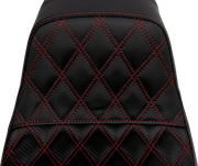 SADDLEMEN Pro Series SDC Performance Seat - Carbon Fiber/Lumbar Gripper - Red Stitch - Dyna '06-'17 SC80604RED