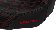 SADDLEMEN Pro Series SDC Performance Seat - Carbon Fiber/Lumbar Gripper - Red Stitch - Dyna '06-'17 SC80604RED