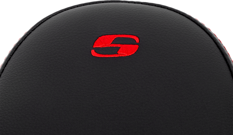 SADDLEMEN Step-Up Seat - Front Lattice Stitch - Red Stitch - FLH/FLT '08-'23 808-07B-17204