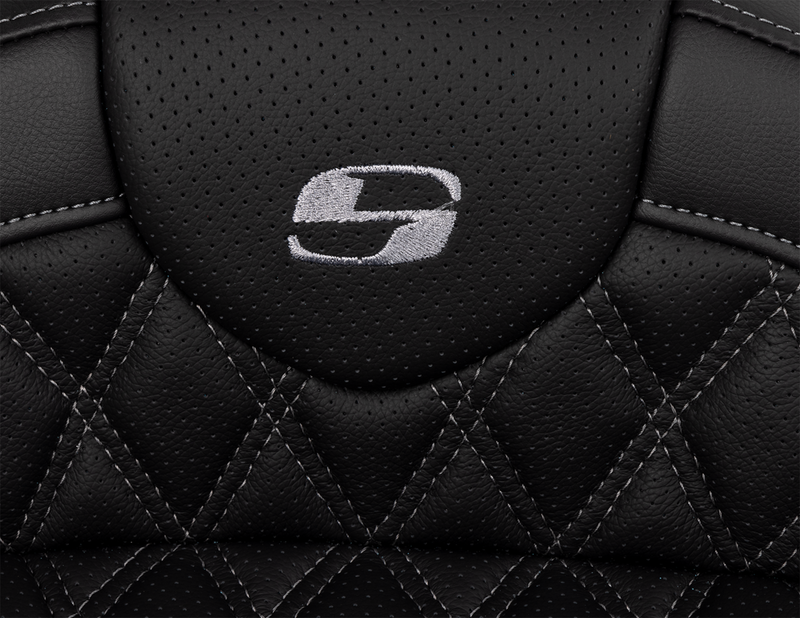 SADDLEMEN Roadsofa™ Seat - with Backrest - Dark Gray Stitch - Touring '08-'24