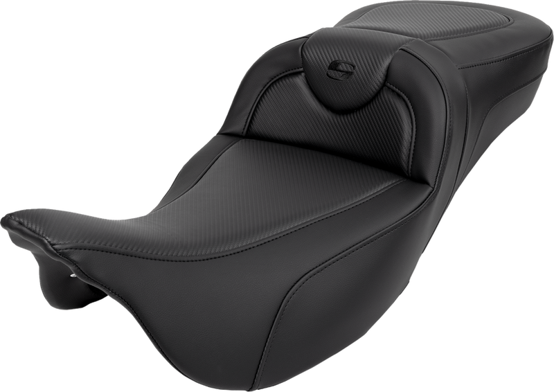 SADDLEMEN Roadsofa™ Extended Reach Seat - Carbon Fiber - Black Stitch - without Backrest - Touring '08-'24