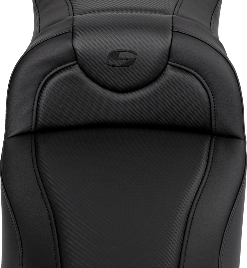 SADDLEMEN Roadsofa™ Extended Reach Seat - Carbon Fiber - Black Stitch - without Backrest - Touring '08-'24