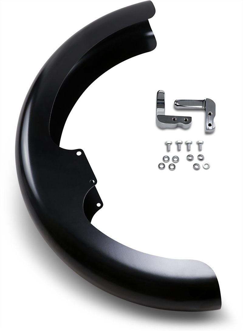 KLOCK WERKS Wrapper Front Fender Kit - w/ Chrome Blocks - Steel - 19"