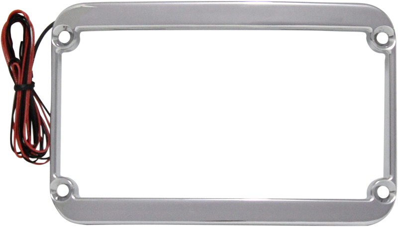 KLOCK WERKS Benchmark Stretched Rear Fender Lighted License Plate - Chrome