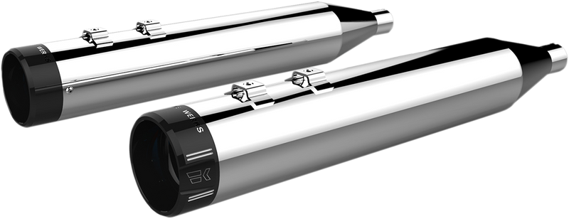 KHROME WERKS 4-1/2" HP-Plus® Slip-On Mufflers - Chrome with Klassic Tip 202775