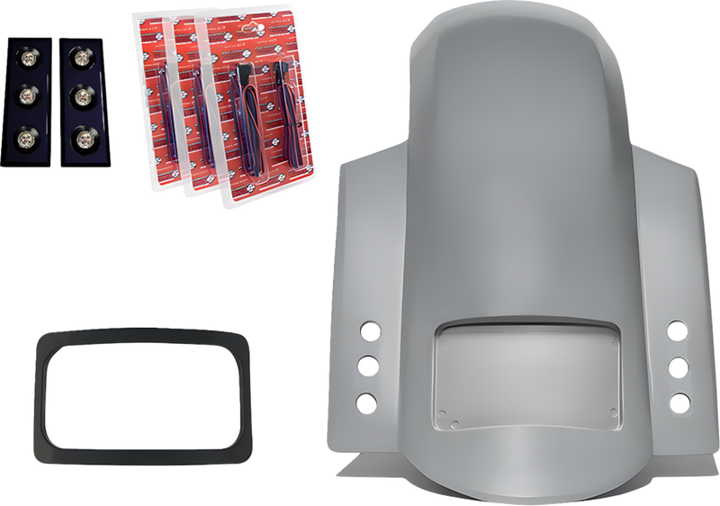 PAUL YAFFE BAGGER NATION Short Rear Fender - Sport - With Black Plate Frame - Thunder-pod Taillight RF-SSTH P-R-B