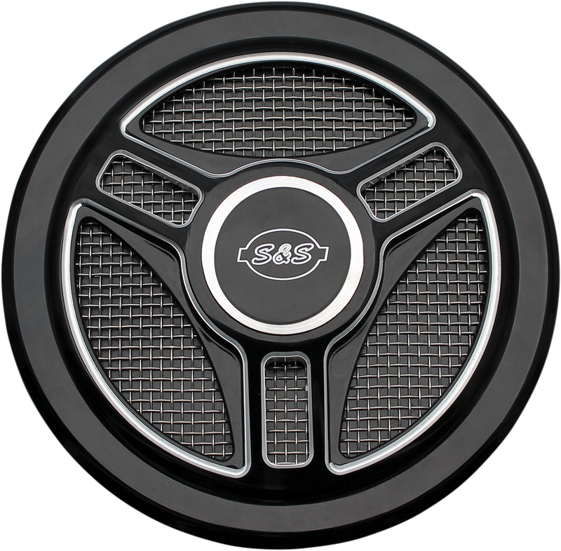 S&S CYCLE Air Cleaner Cover - Triple-Spoke - Black