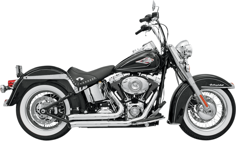 BASSANI XHAUST FireSweep Exhaust - Chrome - Softail