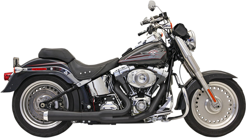 BASSANI XHAUST 2:1 Exhaust - Black - Short - Softail