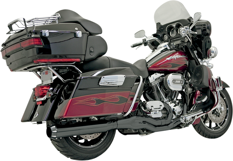 BASSANI XHAUST B4 2:1 Exhaust - Black - Straight Can - 1995-2016 TOURING MODELS