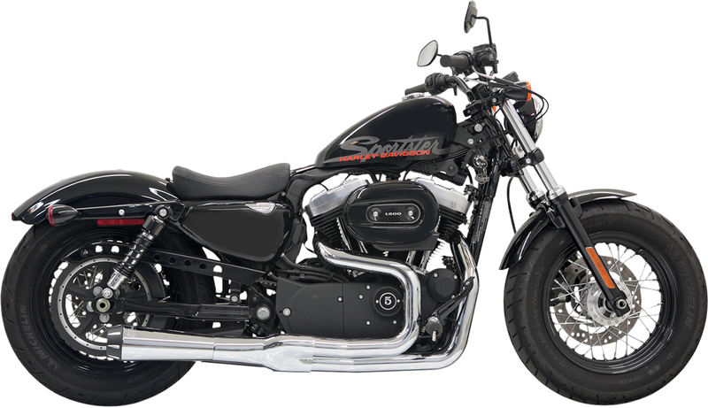BASSANI XHAUST Mega Power Exhaust - Chrome - Short - '04-'13 XL with Mid/Forward Controls 1X22R