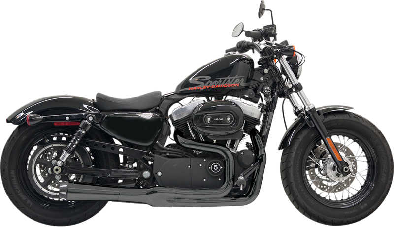 BASSANI XHAUST Mega Power Exhaust - Black - Short - '04-'13 XL with Mid/Forward Controls