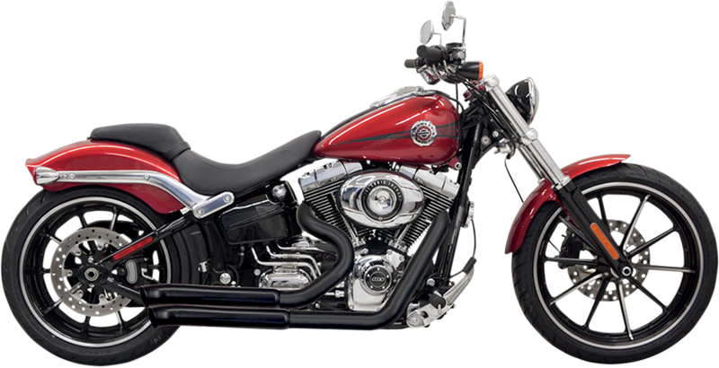 BASSANI XHAUST Pro Street Exhaust - Black - 2008 - 2017 SOFTAIL MODELS