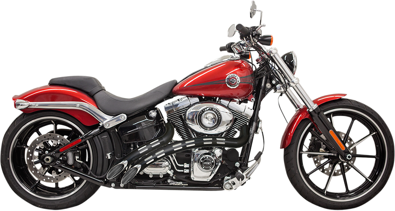 BASSANI XHAUST Sweeper Exhaust - Chrome/Black - 1986-2017 SOFTAIL/DYNA MODELS
