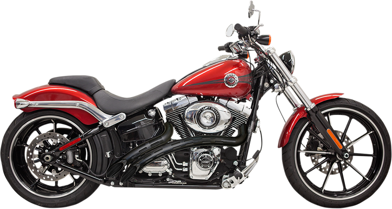 BASSANI XHAUST Sweeper Exhaust - Black/Black - '86-'17 SOFTAIL
