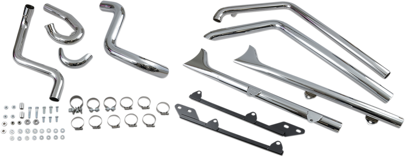 BASSANI XHAUST Fishtail Exhaust - 30" - 2007-2017 SOFTAIL MODELS