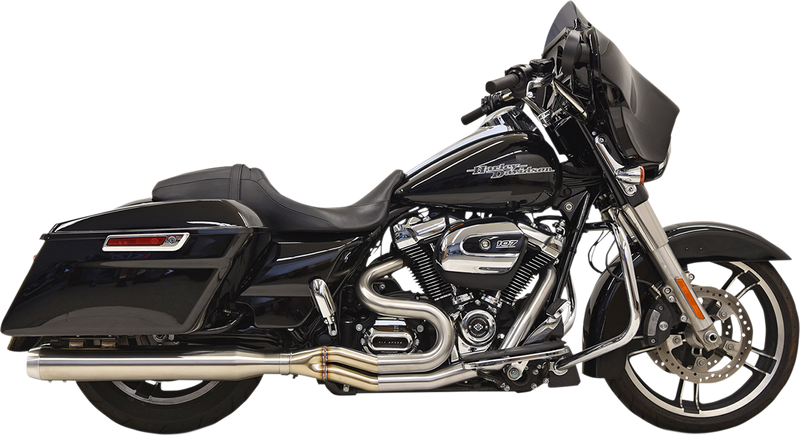 BASSANI XHAUST 2:1 Exhaust - 2017-2024 TOURING Stainless Steel - Straight Can