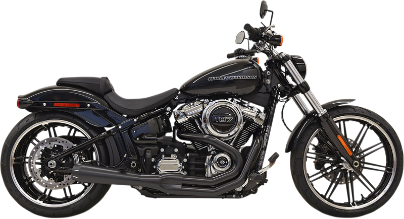BASSANI XHAUST 2:1 Exhaust - Black - '18-'20 SOFTAIL MODELS