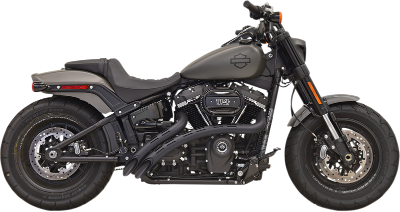 BASSANI XHAUST Sweeper Exhaust - Black/Black - 2018-2021 SOFTAIL MODELS
