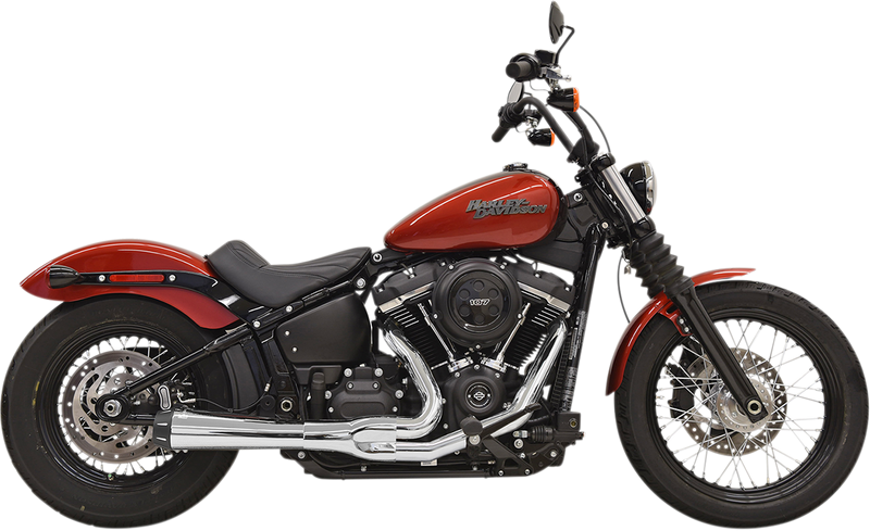 BASSANI XHAUST 2-into-1 Road Rage Exhaust System - Chrome - '18-'21 SOFTAIL MODELS