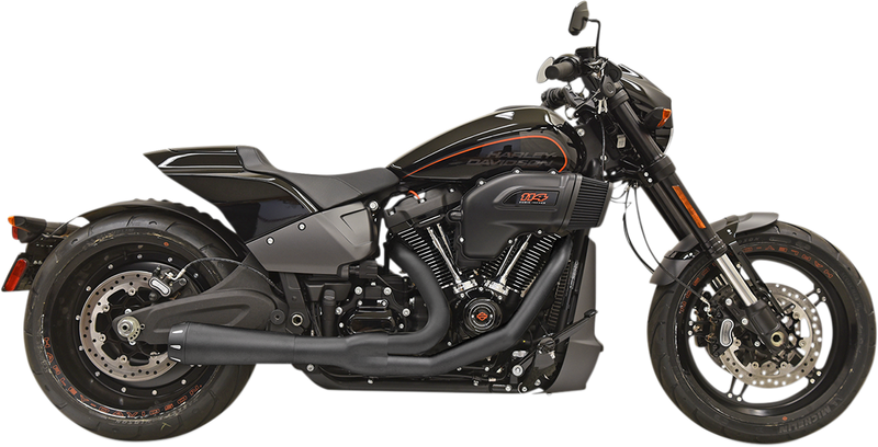 BASSANI XHAUST 2-into-1 Road Rage Exhaust System - Black - 2018-2021 SOFTAIL MODELS
