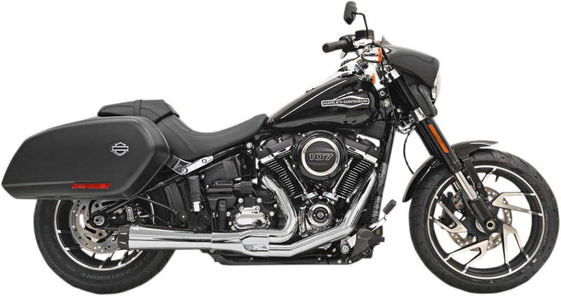 BASSANI XHAUST 2-into-1 Road Rage Exhaust System - Chrome - 2018-2022 SOFTAIL MODELS