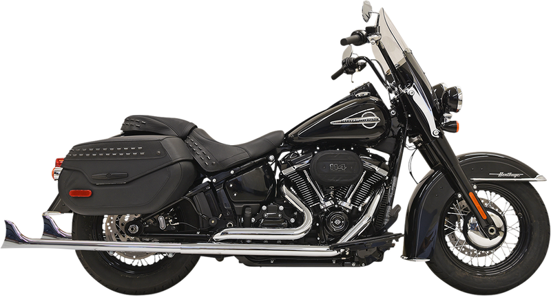 BASSANI XHAUST Fishtail Exhaust without Baffle - 33" - '18-'20 SOFTAIL