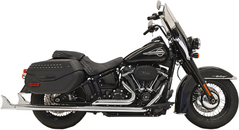 BASSANI XHAUST Fishtail Exhaust without Baffle - 33" - '18-'21 SOFTAIL