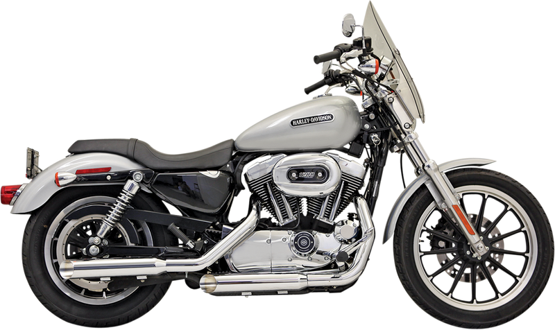 BASSANI XHAUST 3" Mufflers - Chrome - Slash-Cut - '04-'13 SPORTSTER MODELS